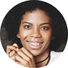 Young woman with traditional braces