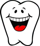 Animated tooth with smiling face